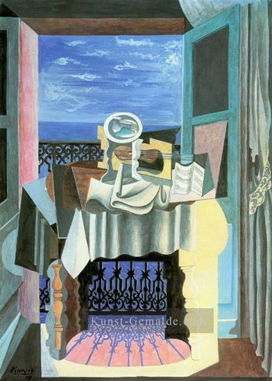 Stillleben devant une fenetre ein Saint Raphael 1919 kubist Pablo Picasso Ölgemälde